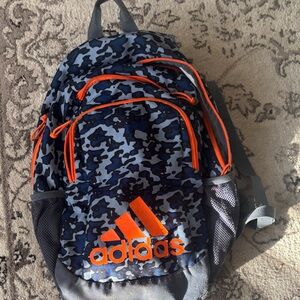 Adidas Kids Backpack - Navy and Neon Orange